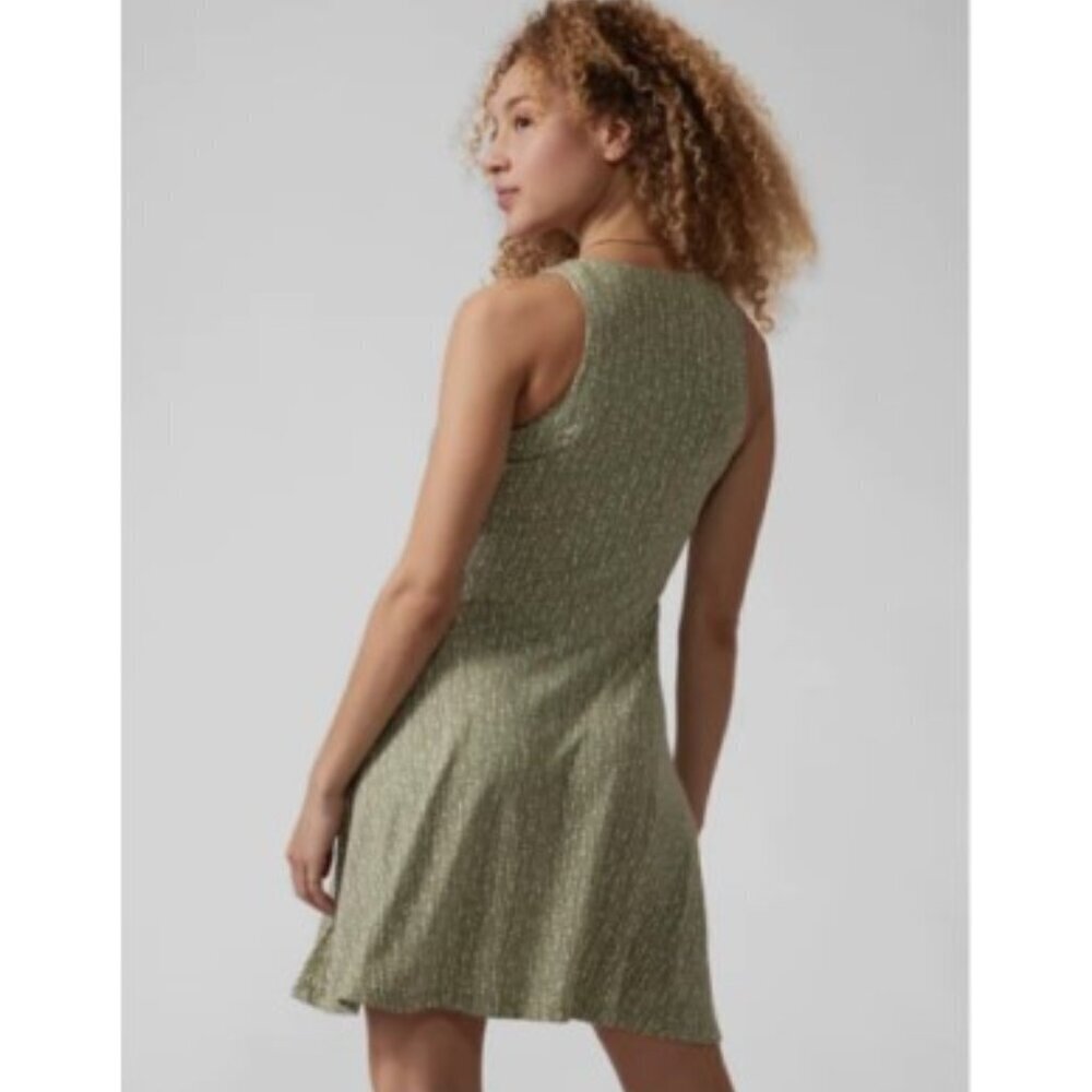 Athleta Santorini Thera Printed Dress - L Rice Pearls Eucalytus - Picture 2 of 6